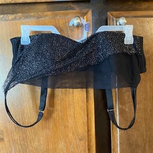 Cacique asymmetrical mesh lace glitter bra lingerie Lane Bryant